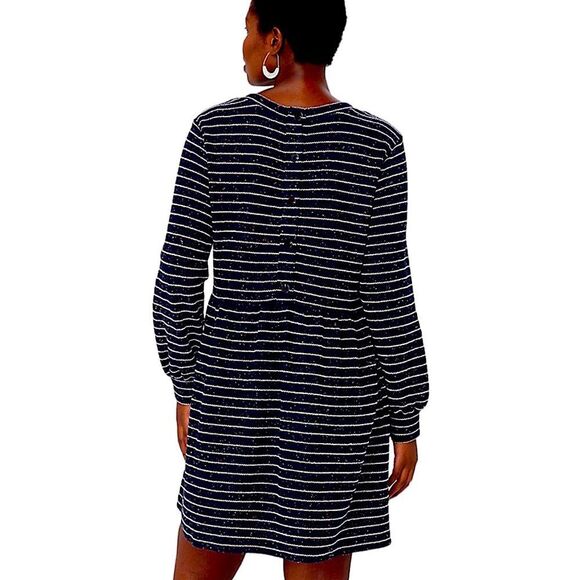 Loft Stripe Dress Navy Button Back Dress Size XS • NEW WITH TAGS • - Picture 3 of 10